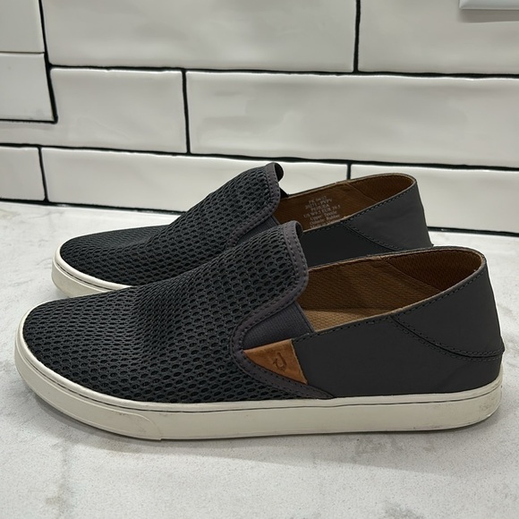 Olukai Pehuea Womens Size US 9.5 Gray Mesh Slip On Loafers Beach Comfort Shoes - Picture 3 of 14